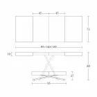 Mesa de centro moderna em madeira e metal transformável made in Italy - Spirit Viadurini