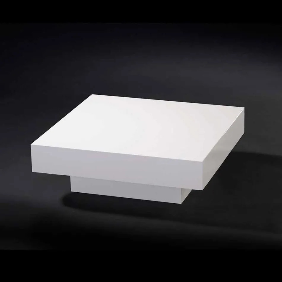 Mesa de centro contemporânea de madeira revestida de metacrilato Loft Cadeau Viadurini