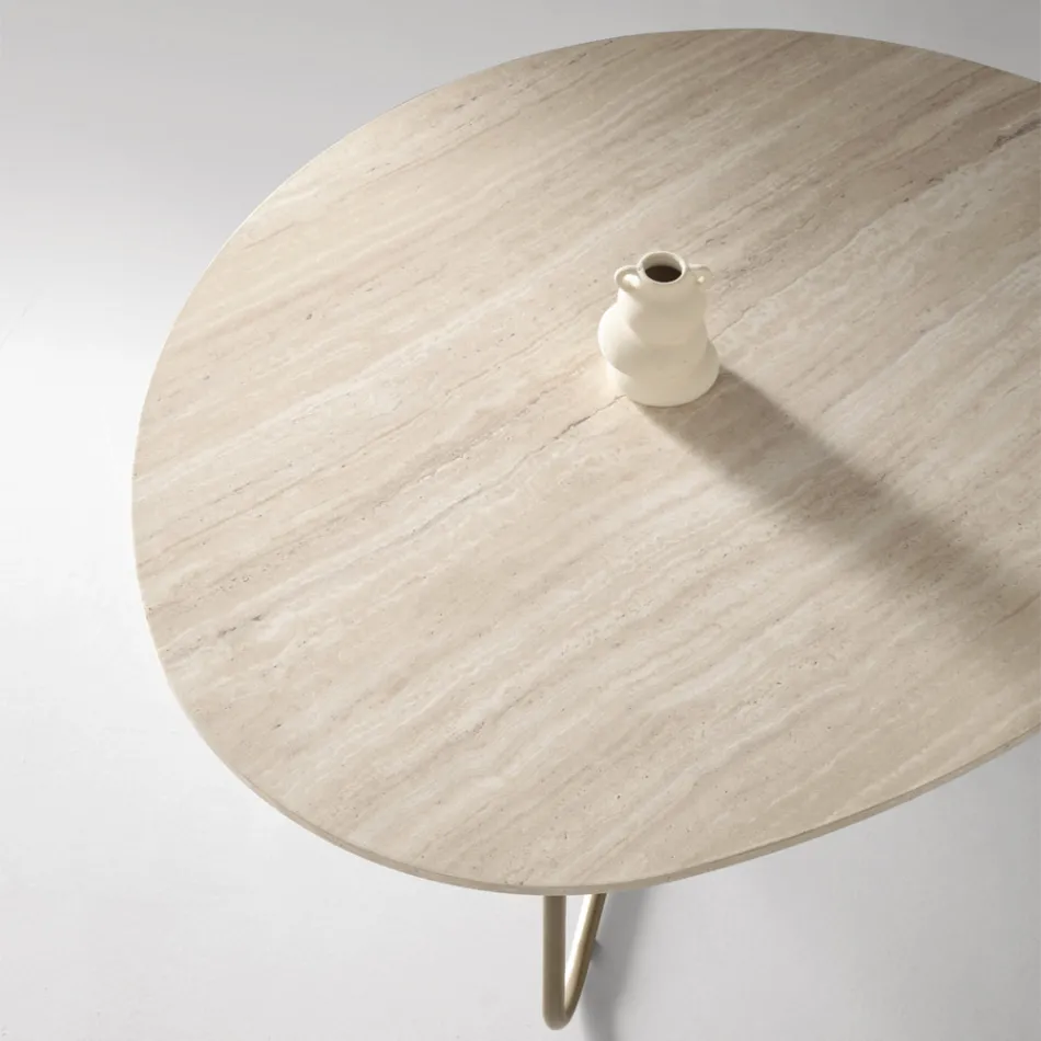 Relia - Mesa de centro moderna em MDF e metal pintado com diversos acabamentos. Viadurini