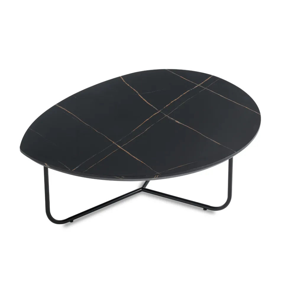 Relia - Mesa de centro moderna em MDF e metal pintado com diversos acabamentos. Viadurini