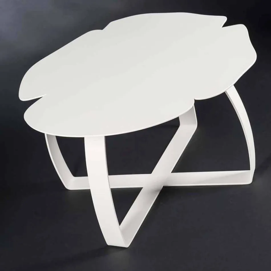 mesa de café contemporânea metal corte a laser flor forma Andy Viadurini