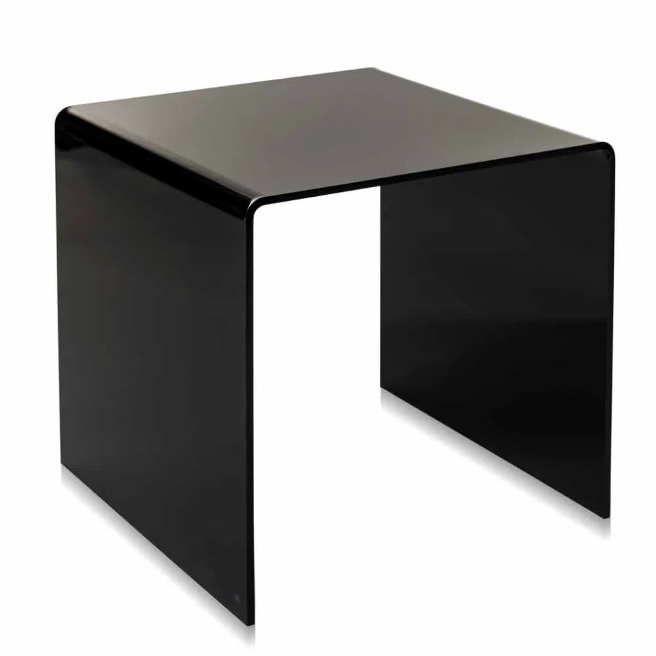Mesa de centro preta contemporânea 50x50cm Terry Big, fabricada na Itália Viadurini
