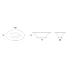 Barco Design Mesa de centro oval de metal e vidro jateado - embarque Viadurini