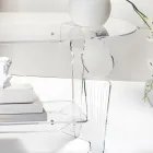 Ilaria - Mesa de centro oval em acrílico transparente, fabricada na Itália. Viadurini