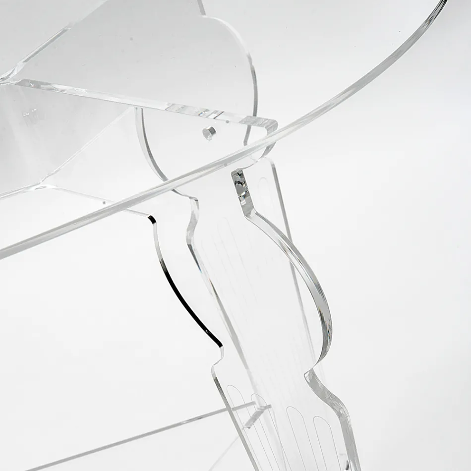Ilaria - Mesa de centro oval em acrílico transparente, fabricada na Itália. Viadurini