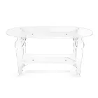 Ilaria - Mesa de centro oval em acrílico transparente, fabricada na Itália. Viadurini