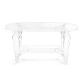 Ilaria - Mesa de centro oval em acrílico transparente, fabricada na Itália.