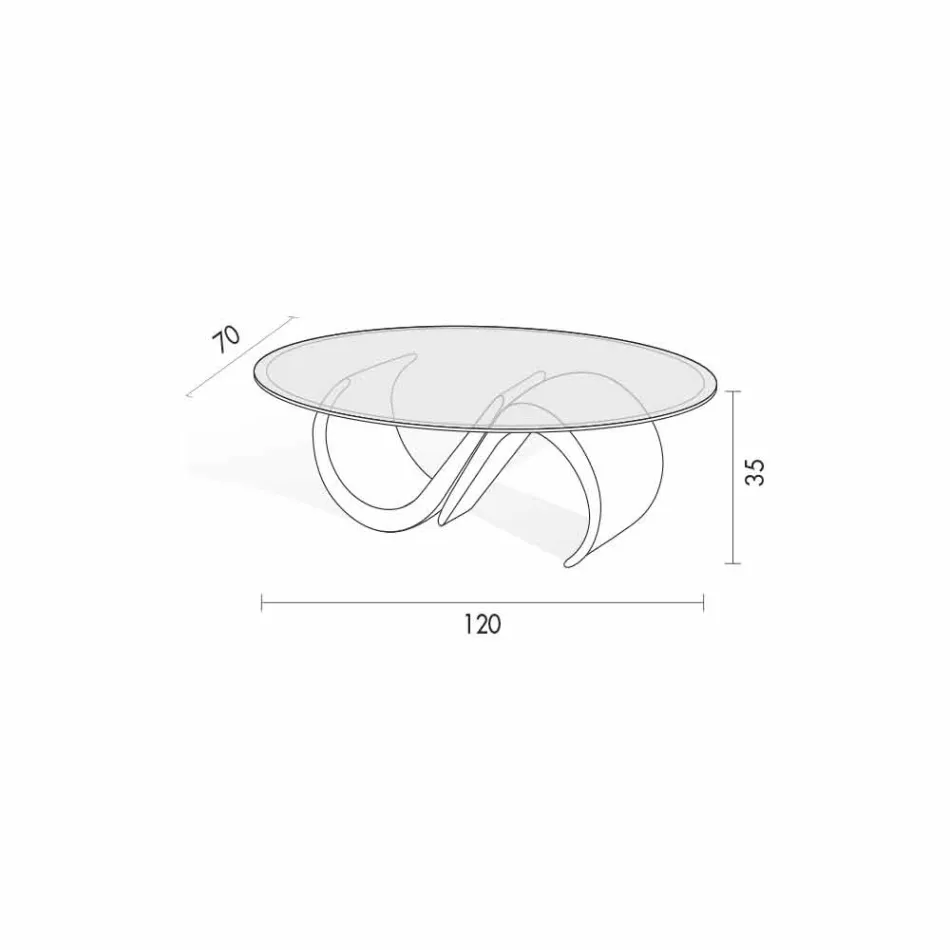 Mesa de centro oval em vidro chanfrado e mármore sintético made in Italy - Barbera Viadurini