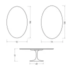 Mesa de centro oval Saarinen Tulip, 41 cm de altura, em cerâmica fosca Florim Statuario - Vermelho Escarlate Viadurini