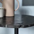 Mesa de Centro para Sala em Metal e Mármore Marquinia, Design Luxo - Yassine Viadurini