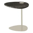 Mesa de Centro para Sala em Metal e Mármore Marquinia, Design Luxo - Yassine Viadurini