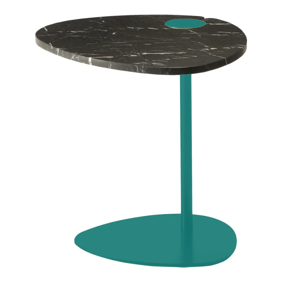 Mesa de Centro para Sala em Metal e Mármore Marquinia, Design Luxo - Yassine Viadurini