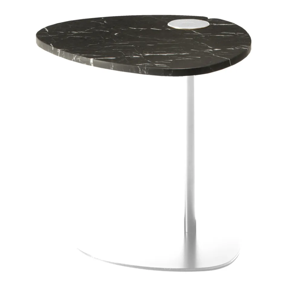 Mesa de Centro para Sala em Metal e Mármore Marquinia, Design Luxo - Yassine Viadurini