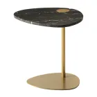 Mesa de Centro para Sala em Metal e Mármore Marquinia, Design Luxo - Yassine Viadurini