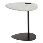 Mesa de Centro para Sala em Metal e Mármore Marquinia, Design Luxo - Yassine Viadurini