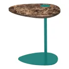 Mesa de Centro para Sala em Metal e Mármore Marquinia, Design Luxo - Yassine Viadurini