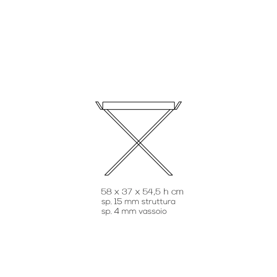 Mesa dobrável com bandeja de cristal acrílico transparente - Makete Viadurini