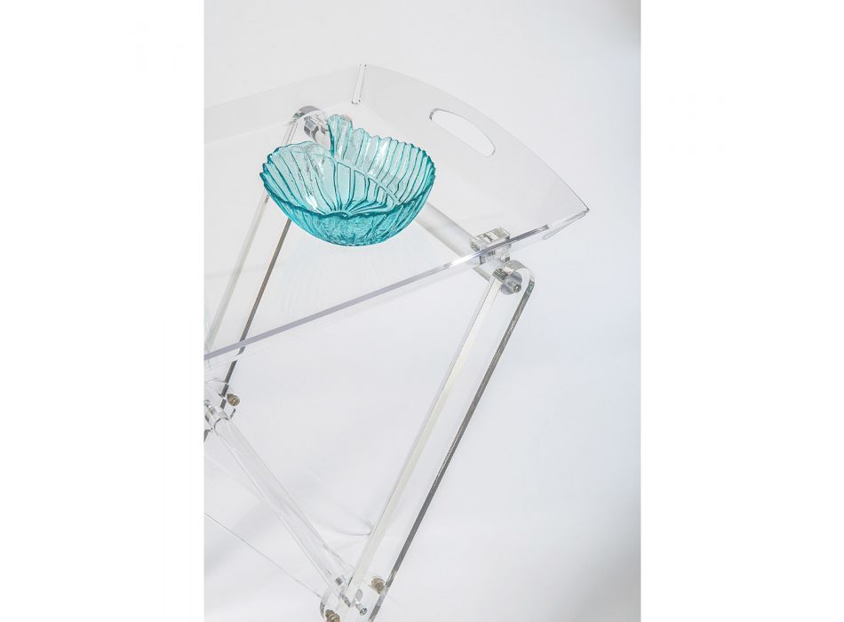 Mesa dobrável com bandeja de acrílico transparente 2 tamanhos - Robbie Viadurini