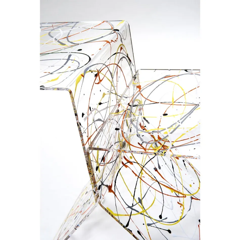 Mesa de centro de plexiglás colorido transparente para sala de estar fabricada na Itália - Kamon Viadurini