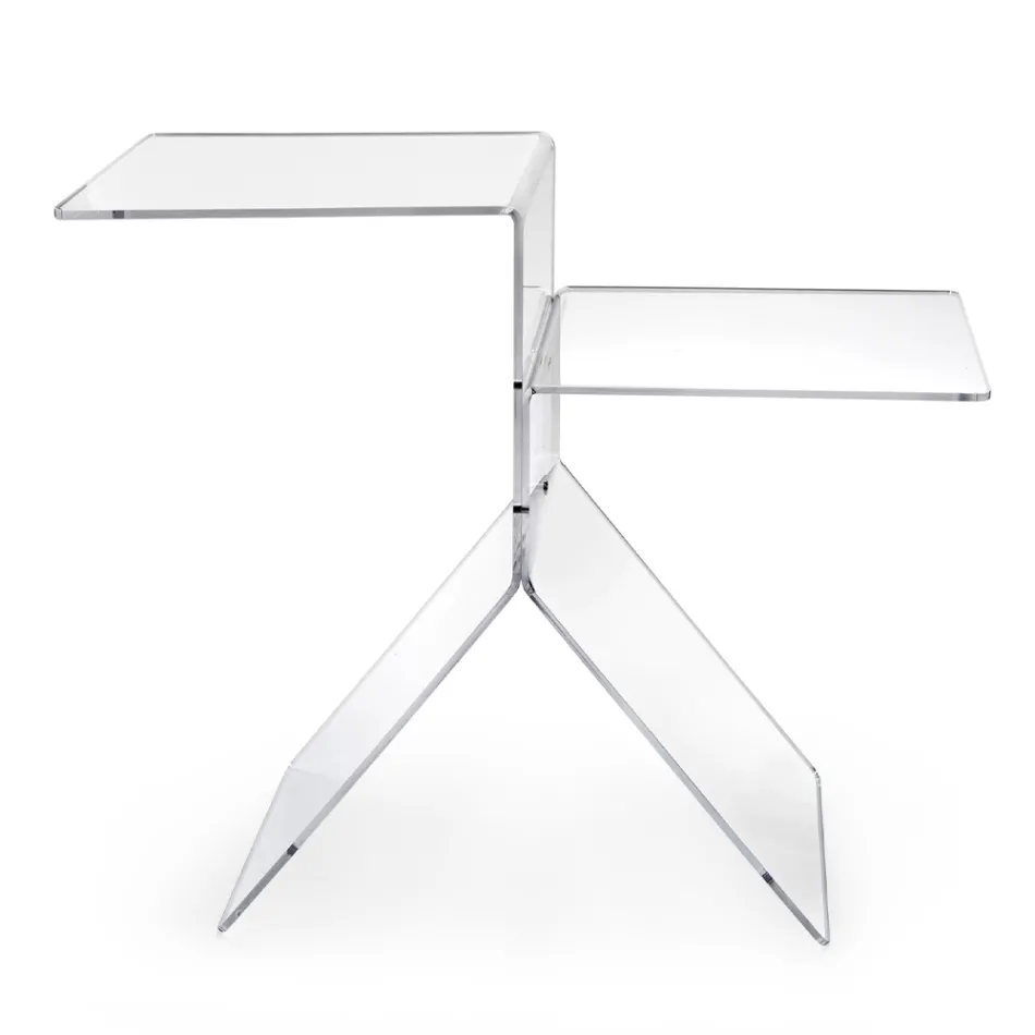 Mesa de centro de plexiglás colorido transparente para sala de estar fabricada na Itália - Kamon Viadurini