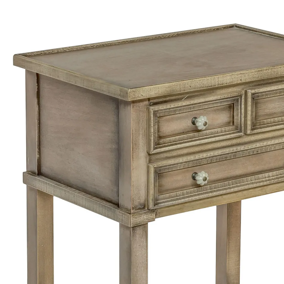 Mesa de telefone com 3 gavetas e prateleira Made in Italy - Culsu Viadurini