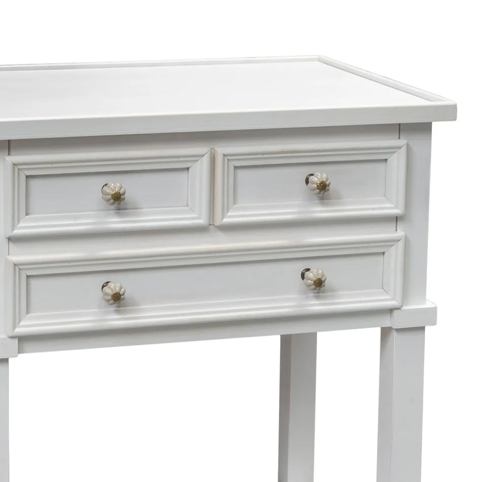 Mesa de telefone com 3 gavetas e prateleira Made in Italy - Culsu Viadurini