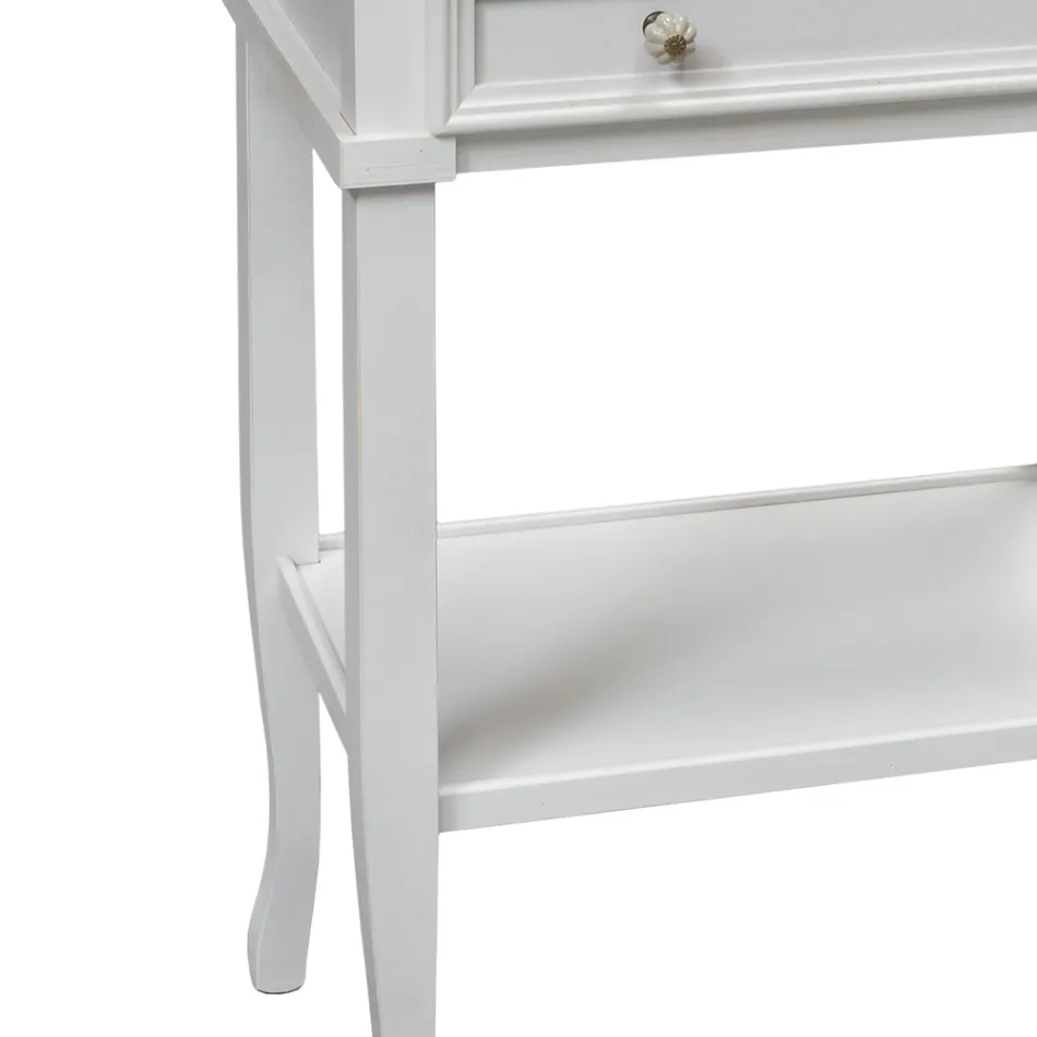 Mesa de telefone com 3 gavetas e prateleira Made in Italy - Culsu Viadurini