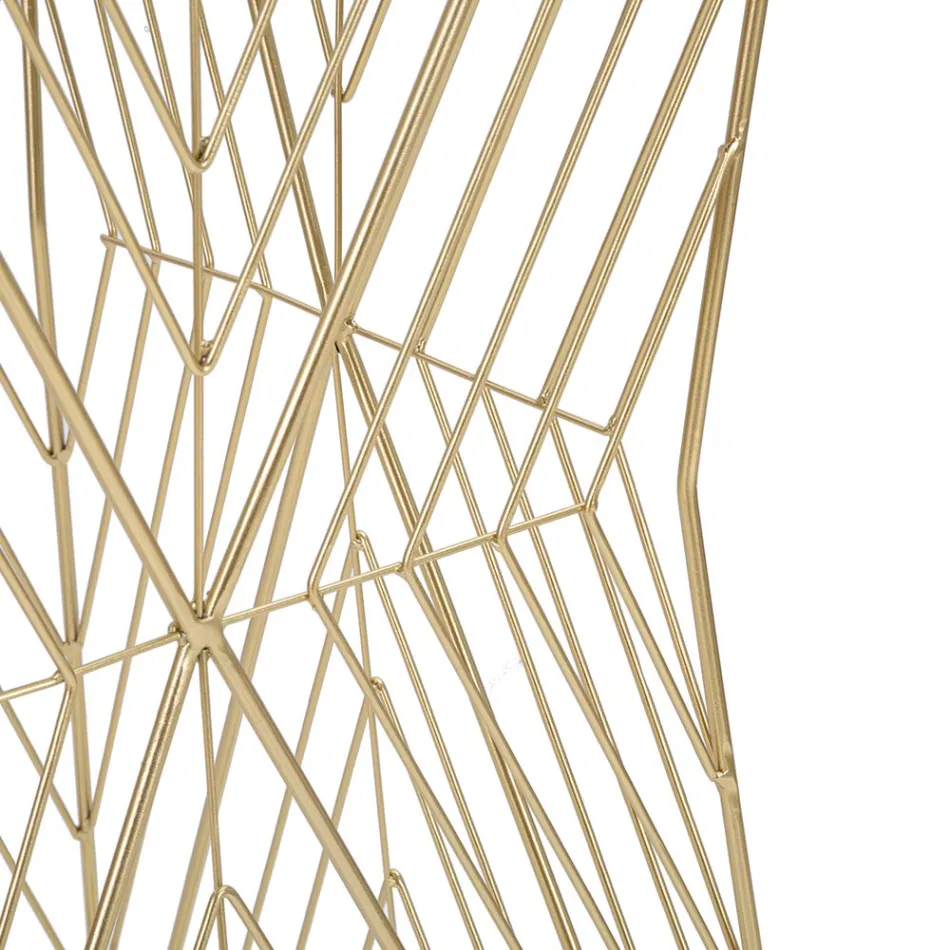 Mesa telefônica em ferro dourado e tampo em vidro espelhado - Olivia Viadurini