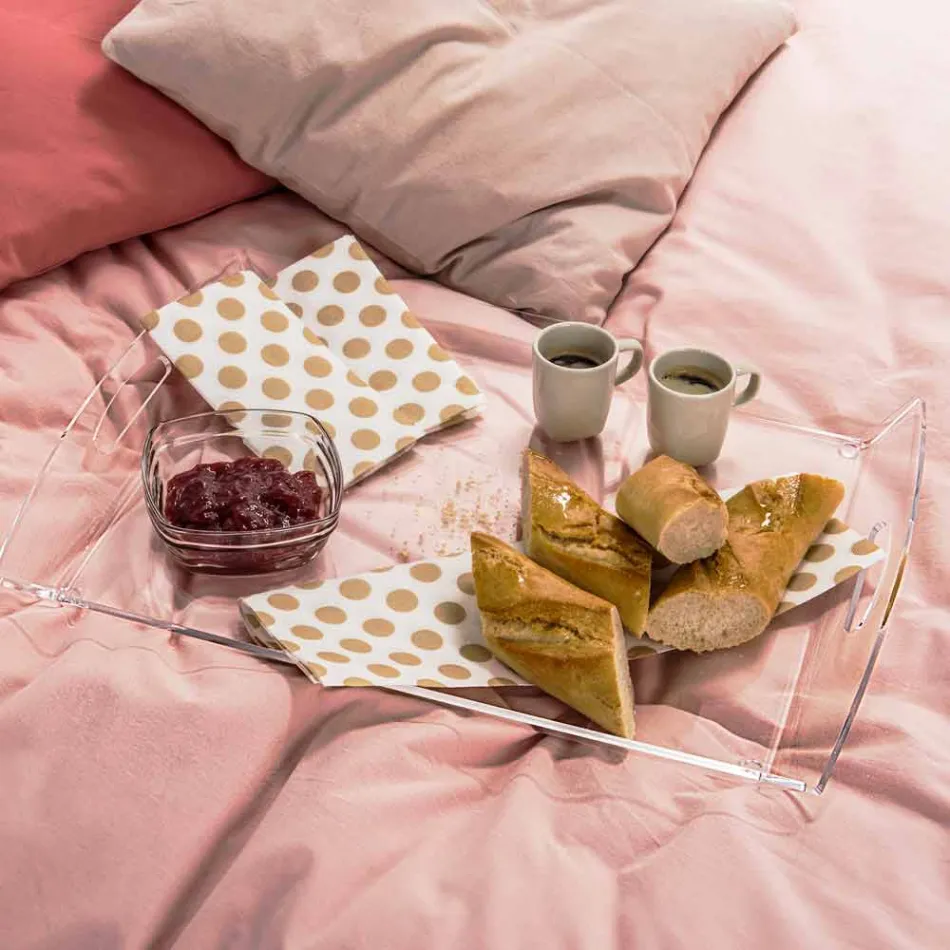 Olivia fez de mesa de café de design transparente feita na Itália Viadurini