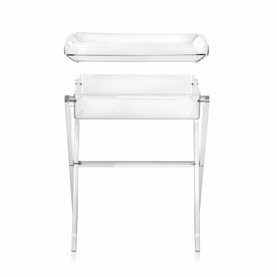 Olivia fez de mesa de café de design transparente feita na Itália Viadurini