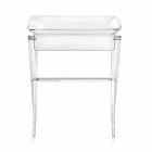 Olivia fez de mesa de café de design transparente feita na Itália Viadurini