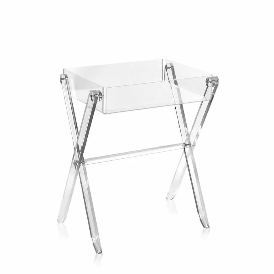 Olivia fez de mesa de café de design transparente feita na Itália Viadurini