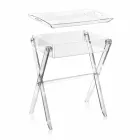 Olivia fez de mesa de café de design transparente feita na Itália Viadurini