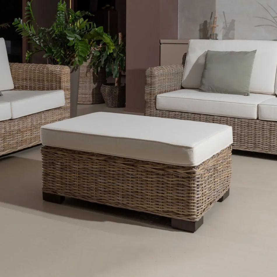 Pufe-Mesinha de Centro Garden em Cinza Kubù com Almofada - Cerys Viadurini