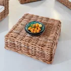 Mesa de Centro Jardim em Rattan Natural com Almofada Incluída - Keira Viadurini
