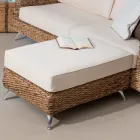 Pufe-mesa de centro ao ar livre em tecido de banana com almofada - Legolas Viadurini