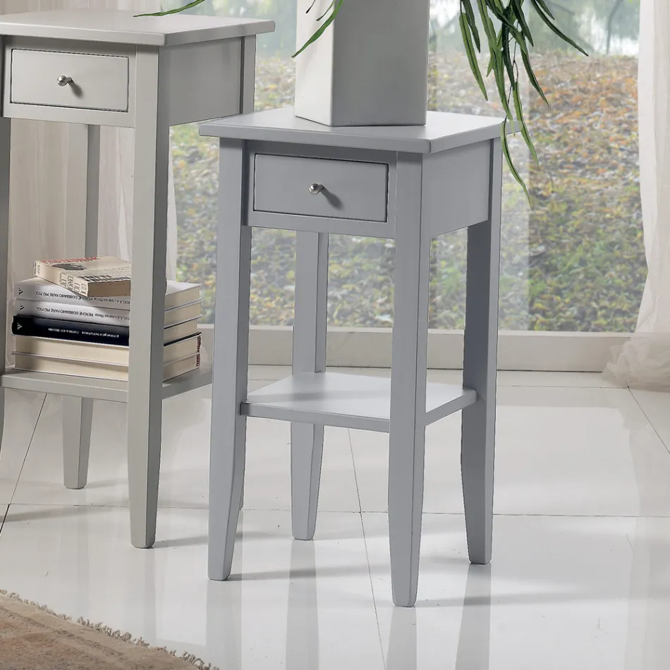 Mesa de centro quadrada com prateleira quadrada em diferentes alturas Made in Italy - Apus Viadurini