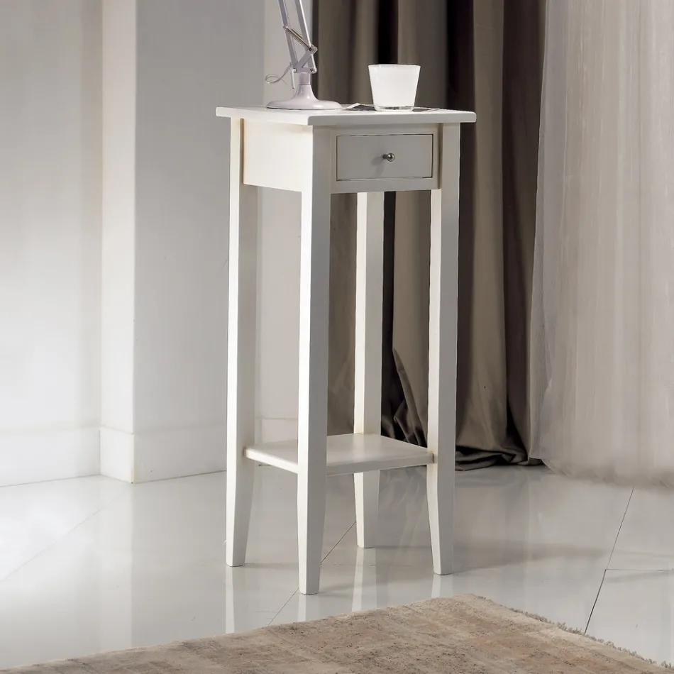 Mesa de centro quadrada com prateleira quadrada em diferentes alturas Made in Italy - Apus Viadurini