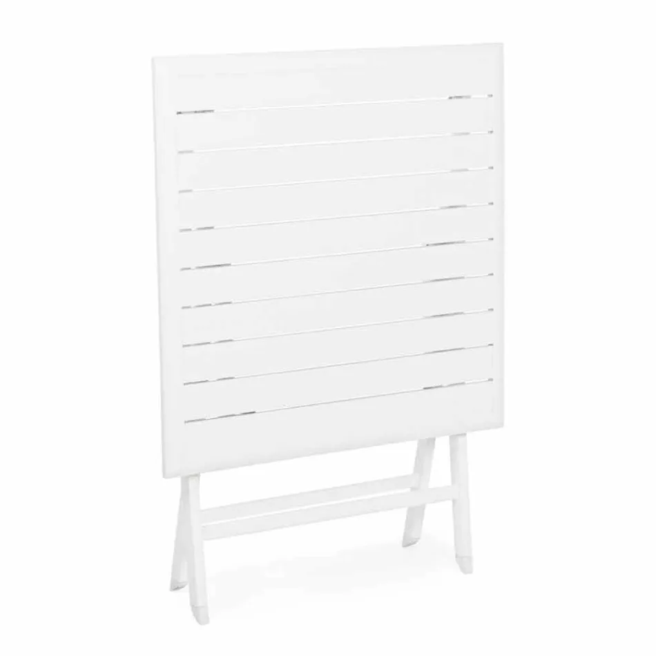 Mesa de centro quadrada dobrável ao ar livre em alumínio pintado - Hunt Viadurini