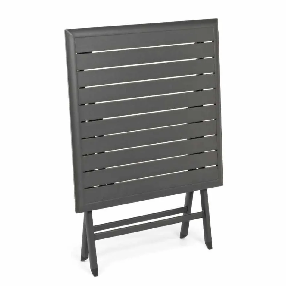 Mesa de centro quadrada dobrável ao ar livre em alumínio pintado - Hunt Viadurini