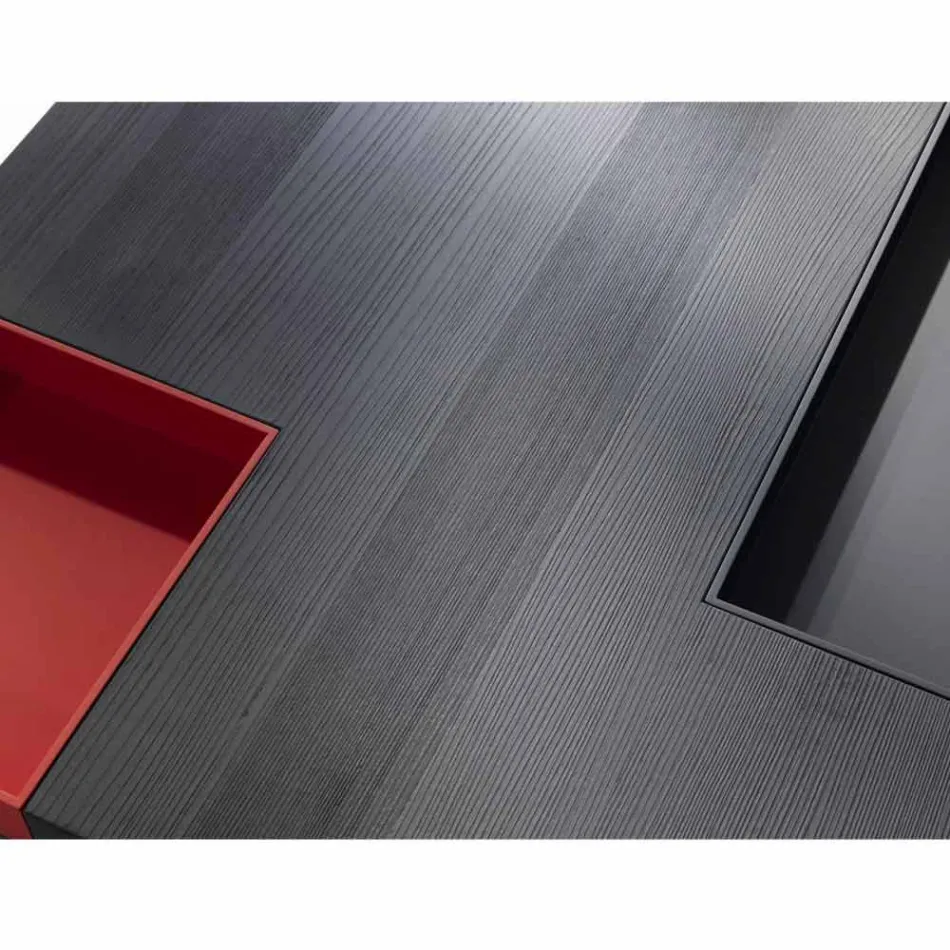 Mesa de café design moderno Iris, bandejas embutidas removíveis Viadurini