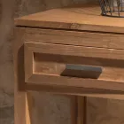 Mesa de centro em madeira maciça de teca com 1 gaveta - Acrílico Viadurini