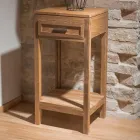 Mesa de centro em madeira maciça de teca com 1 gaveta - Acrílico Viadurini