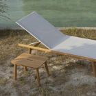 Mesa de centro retangular de jardim em madeira de teca fabricada na Itália - Liberato Viadurini