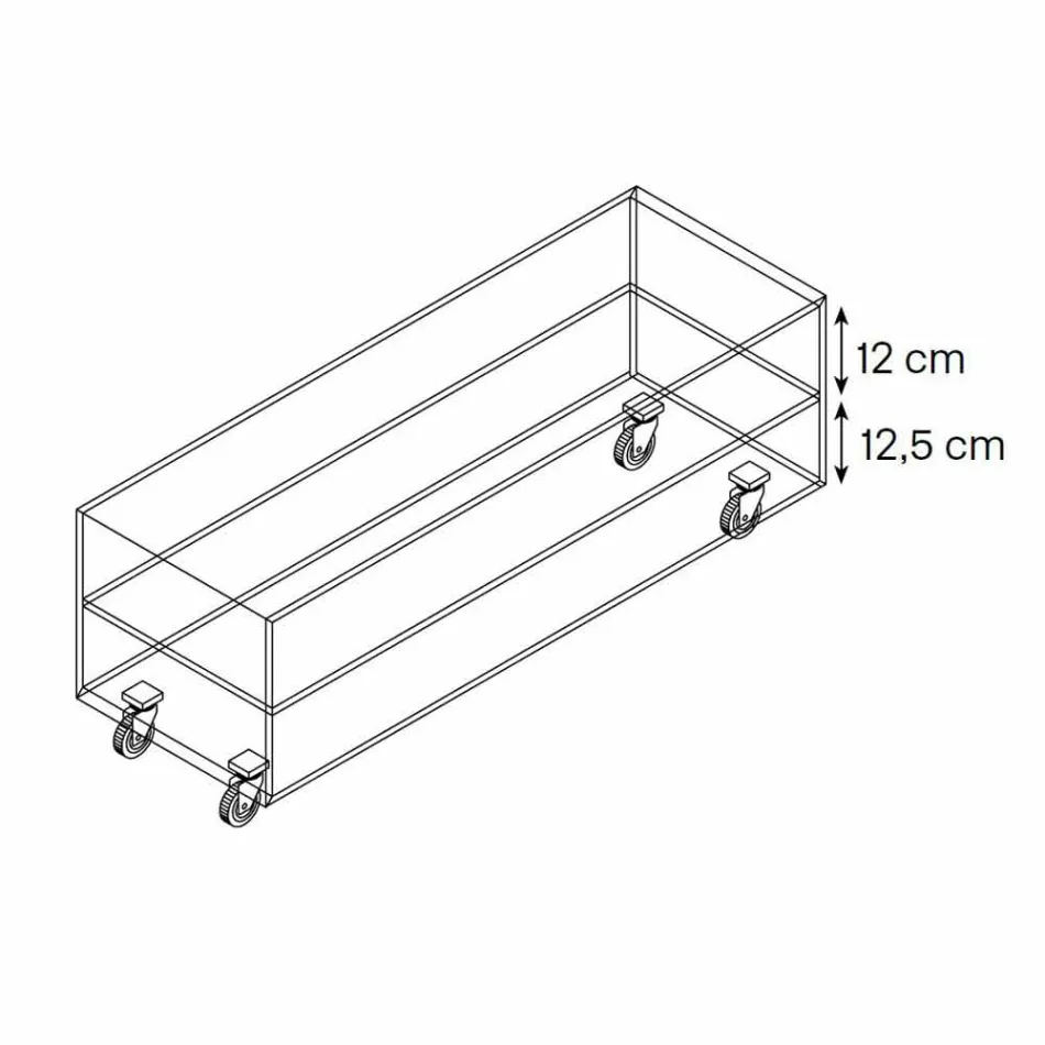 Mesa de centro retangular em vidro extraleve com gavetas fabricada em Itália - Ganzo Viadurini