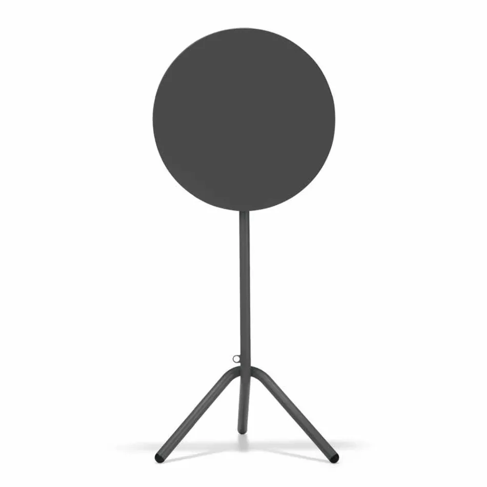 Mesa alta redonda para exterior em metal e chapa fabricada em Itália - Baldric Viadurini