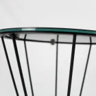 Mesa de centro redonda com base de aço e tampo de grés fabricado na Itália - Alisea Viadurini