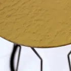 Mesa de centro redonda com base de aço e tampo de vidro fabricado na Itália - Alisea Viadurini