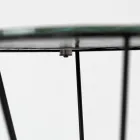 Mesa de centro redonda com base de aço e tampo de vidro fabricado na Itália - Alisea Viadurini