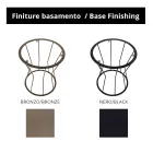 Mesa de centro redonda com base de aço e tampo de vidro fabricado na Itália - Alisea Viadurini